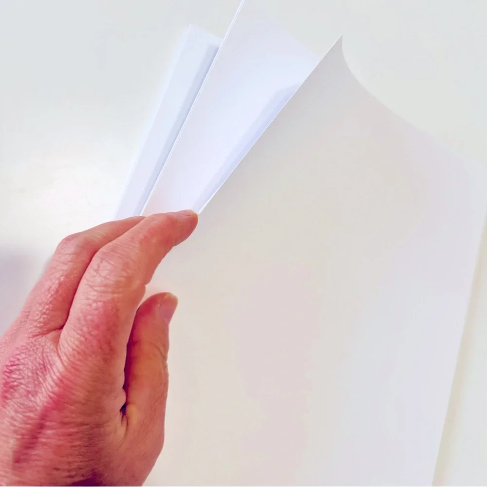 White Silk Matte Thick Heavy Card Stock Paper Inkjet Printer 8.5”x11” - 23 Pgs